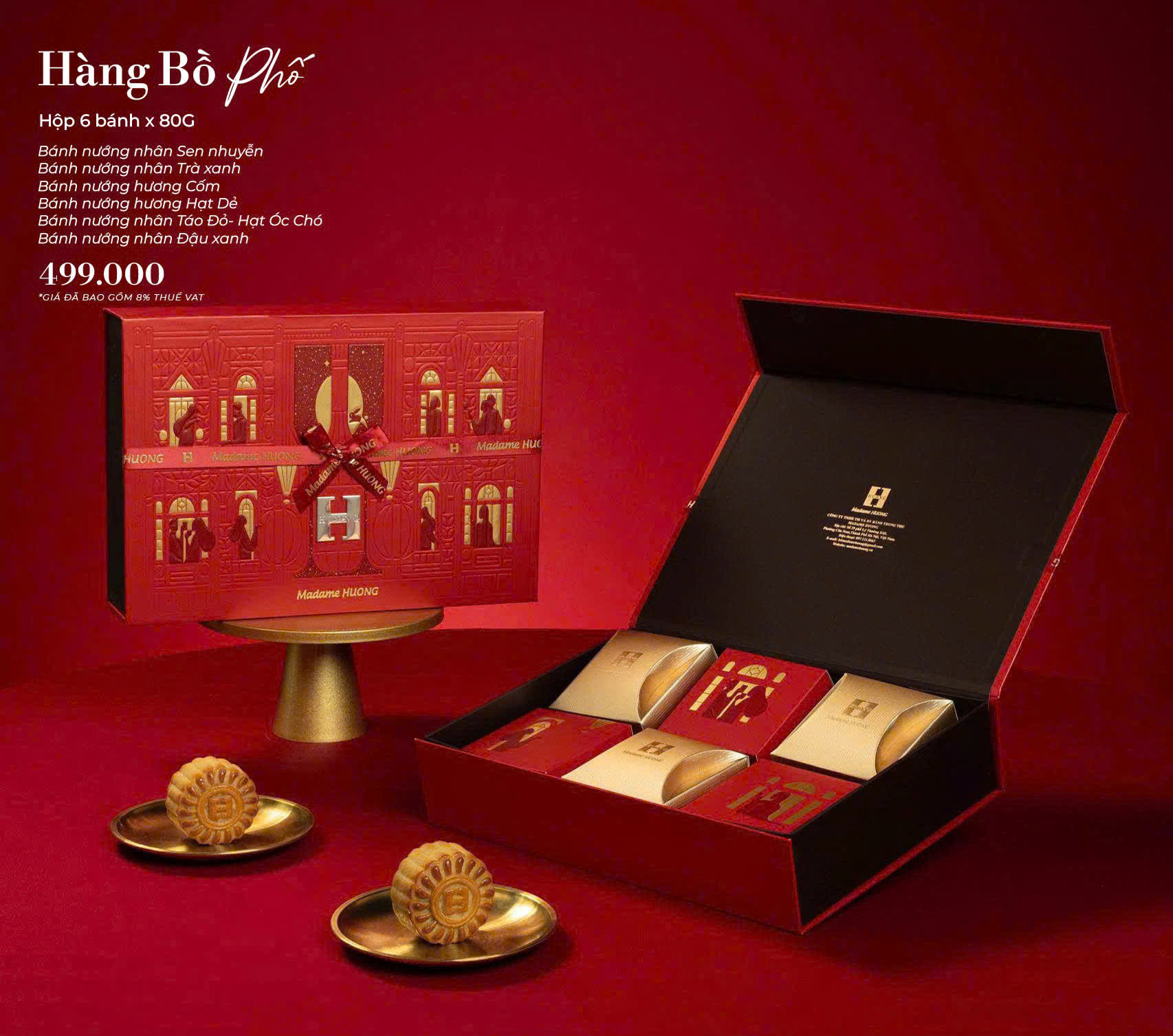 Bánh Trung Thu Madame Hương Hộp Hàng Bồ Phố Phù hợp gia đình, giá phải chăng.